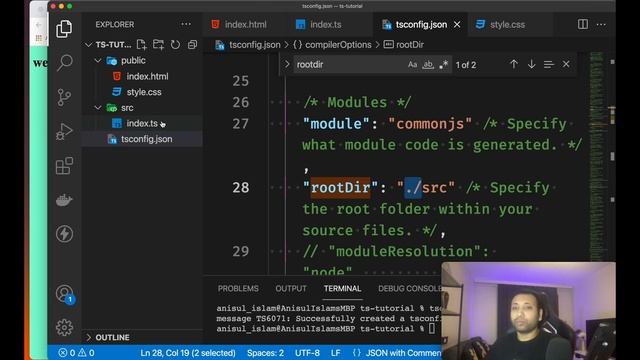 typescript bangla tutorial 17 : tsconfig and file structure
