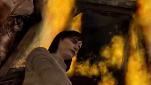 Silent Hill 2 Cutscene - Angela, Flaming Staircase