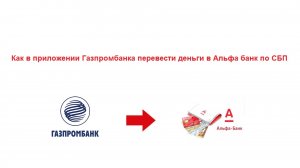 Как перевести деньги из Газпромбанка в Альфа банк через СБП