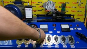 Проверка генератора Denso Toyota 1NZFE на стенде под нагрузкой.