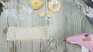 повязочка с цветами канзаши. не МК.