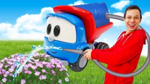 Грузовичок Лева строит пруд на ферме! Развивающие мультики для малышей про машинки