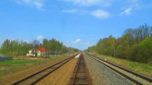 Вид из окна поезда - Жд ветка Муром-Ковров от о.п. 10км до Муром-1 (Владимирская обл.)