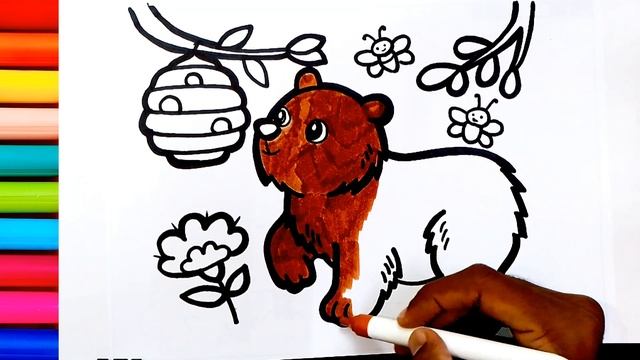 Bear Drawing, Animal Drawing, Colouring and Painting for kid's, Toddlers | How to Draw Bear Drawing смотреть онлайн