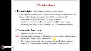 16a. Electronic Marketplace, Functions and Types | E-Commerce Tutorials