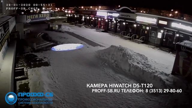 Пример ночной записи камера HiWatch DS-T120 смотреть онлайн