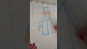 Урок рисования "Доктор Айболит" Рисуем мелками.