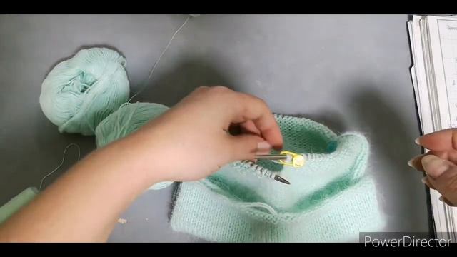 Шапка из пуха норки. Оригинальная бини спицами