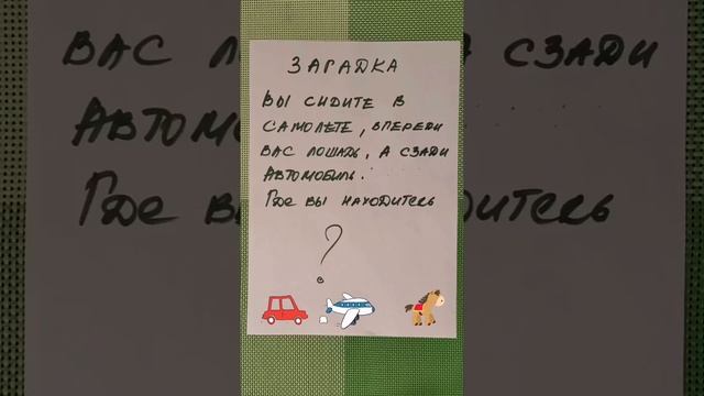 Загадка: Вы сидите в самолете, впереди - лошадь, а сзади - автомобиль