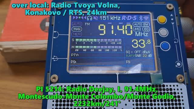 09.07.2023 15:16UTC, [Es], Radio Deejay, Италия, 91.4МГц, 2232км, поверх местной станции