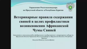 Ветеринарные правила содержания свиней в целях профилактики возникновения Африканской Чумы Свиней