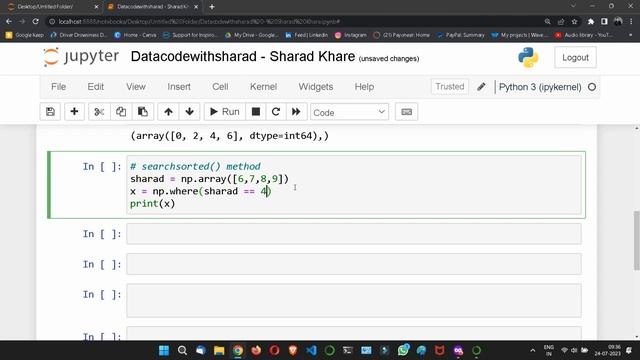 NumPy Searching Array || where & searchsorted || Complete Python Numpy Tutorial