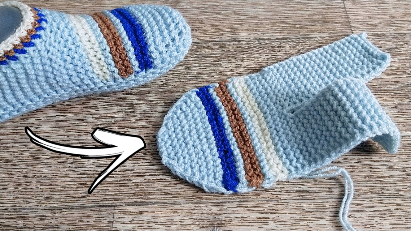 Вяжу СЛЕДКИ СПИЦАМИ ? используя остатки пряжи ?