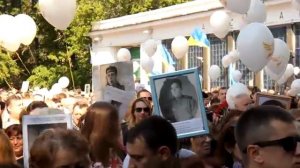 Бессмертный полк собирается на Арсенальной площади.  Киев.  9 мая 2016.