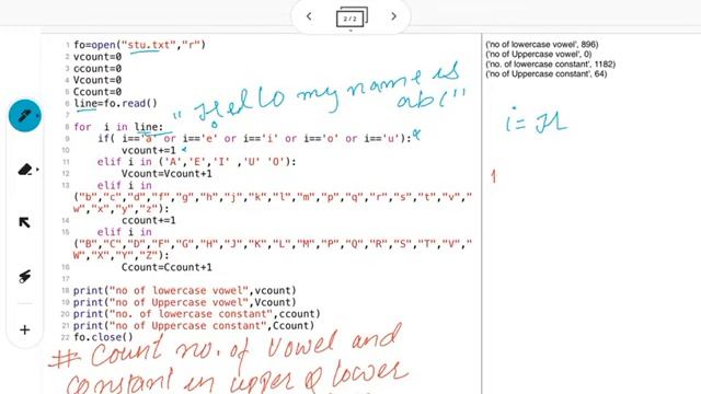 Program 2. Count no. Of Vowels and Constants in upper & Lowercase from a text file смотреть онлайн