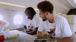 Klay Thompson & Kevon Looney Mid-Flight Convo in China