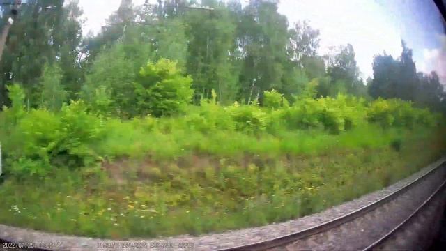 Железная дорога Рязань 2 - Чемодановка - Ряжск 1 (вид из окна поезда, восточная сторона) (МЖД) смотреть онлайн