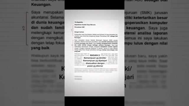 Contoh Buat Surat Lamaran Kerja SMA/SMK #Short #tipskerja #coverlater #suratlamarankerja #BUMN #tip