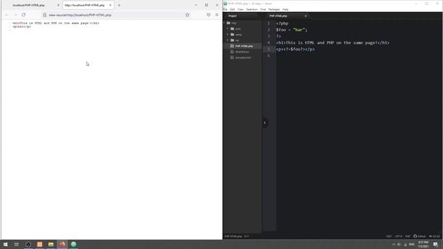 How To Use HTML PHP On The Same Page