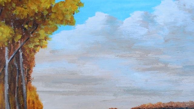 картина акрилом " Спелые поля" смотреть онлайн