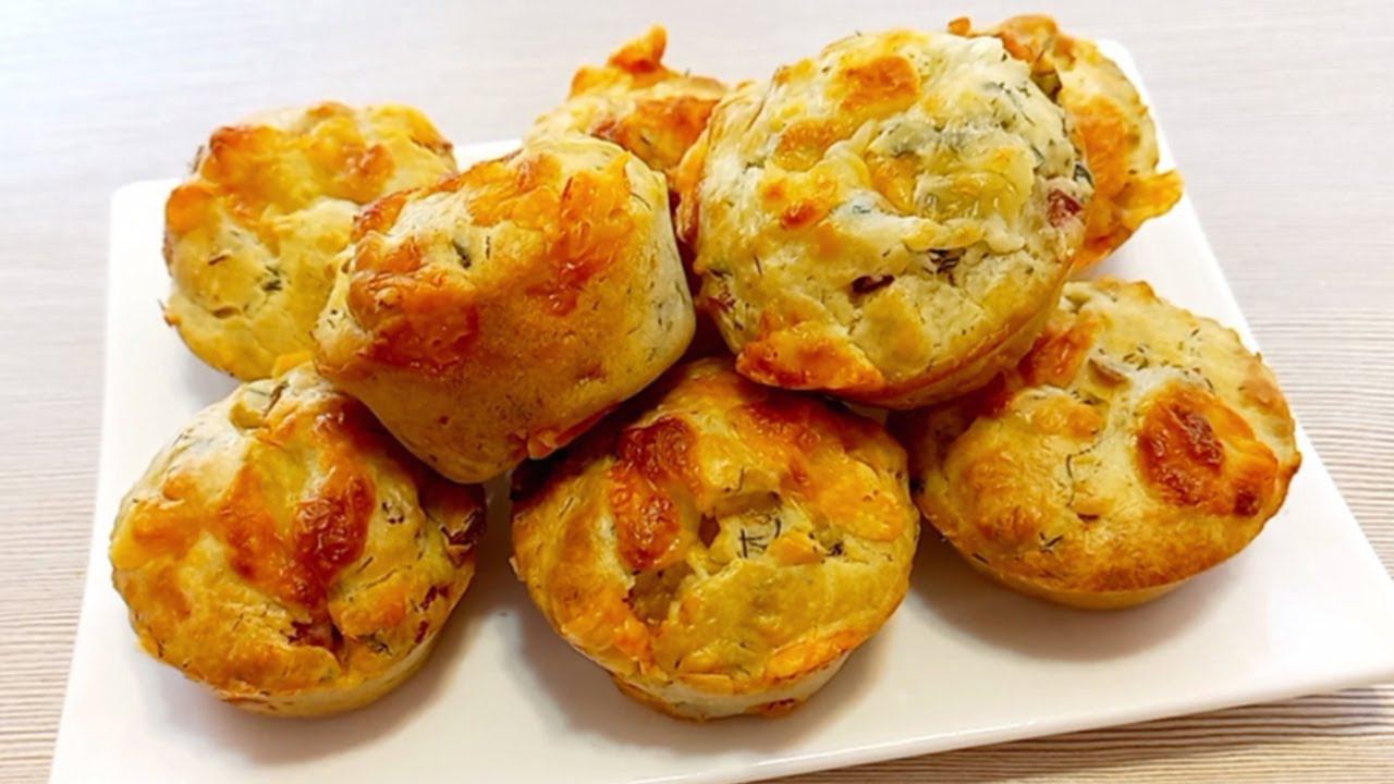 Маффины с ветчиной и сыром! Вкусная Закуска на Праздничный стол или заменитель хлеба