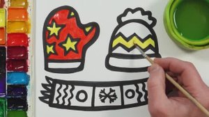 Рисуем и раскашиваем летнюю картину и  перчатки, шарф и шапку \\ Рисование для девочек!