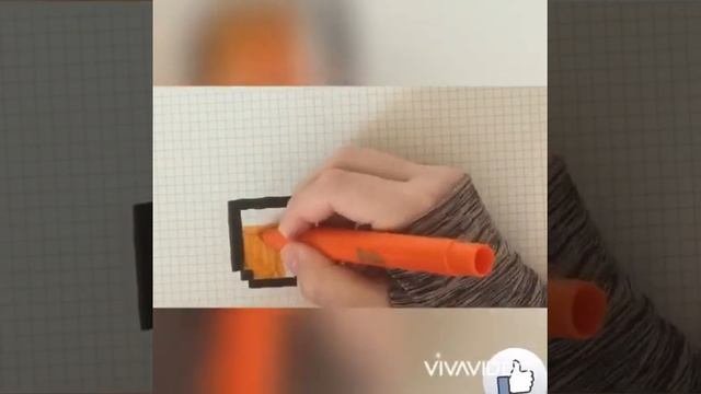 Как нарисовать коктейль по клеточкам!☝?/ПРОСТОЙ МАСТЕР КЛАСС/?krisiShow Piksel?