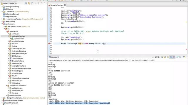 Collections - ArrayList in JAVA