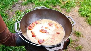 БЛЮДО С МЯСОМ В ПИВЕ В КАЗАНЕ НА КОСТРЕ