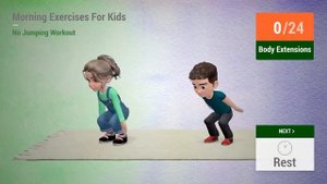 GOOD MORNING KIDS EXERCISE - NO JUMPING LIGHT WORKOUT
