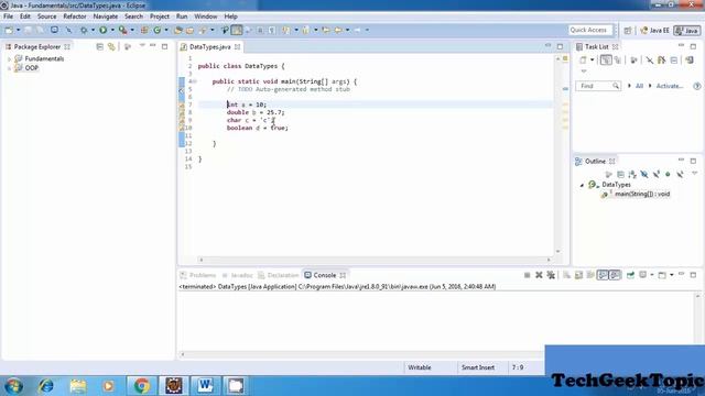 java fundamental: 06 Commonly used Data-types