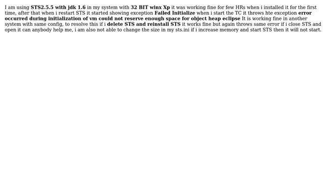 STS 2.5.2 showing error error occurred during initialization of vm could not reserve enough... смотреть онлайн