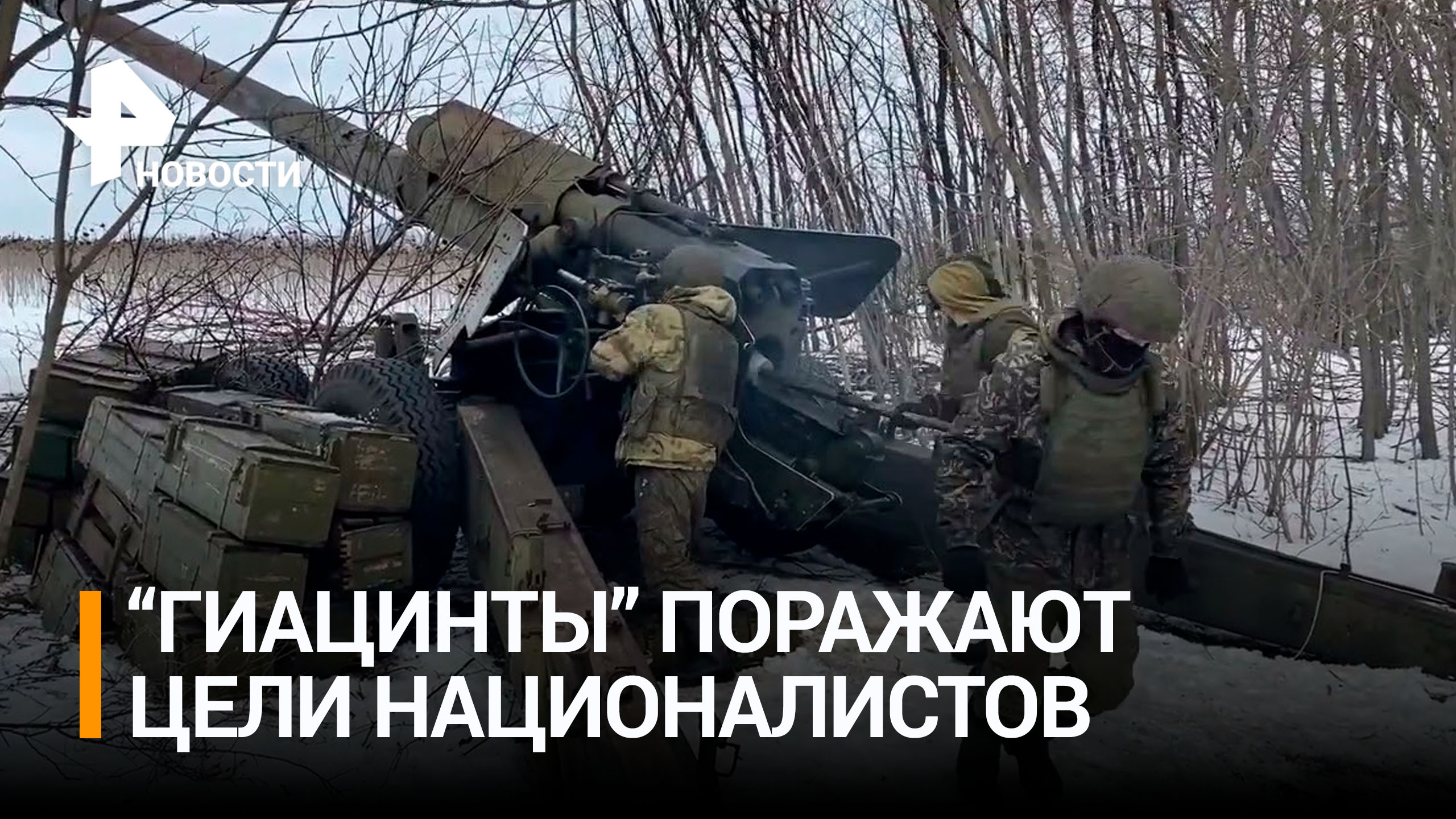 Артиллеристы с помощью "Гиацинтов" бьют по ВСУ под Новомихайловкой / РЕН Новости