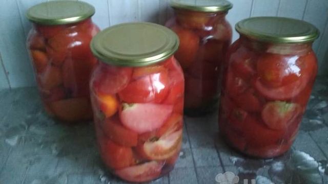Помидоры дольками на зиму без уксуса