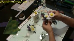 Мастер класс Веточка полевых цветов. Часть 13. Цветы из ткани