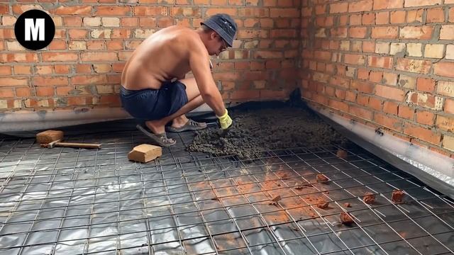 Как сделать стяжку без маяков самому смотреть онлайн