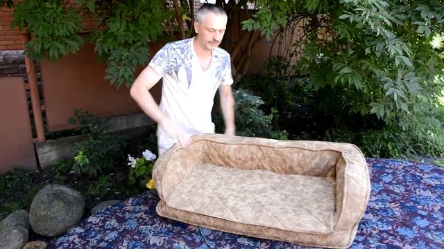 Диван лежанка для собак. Виды диванов - прямоугольный и угловой Сменная набивка - легкая чистка. смотреть онлайн