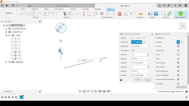 Урок 14.1- Fusion360 многократное копирование объектов 2D эскиза и 3D объектов.