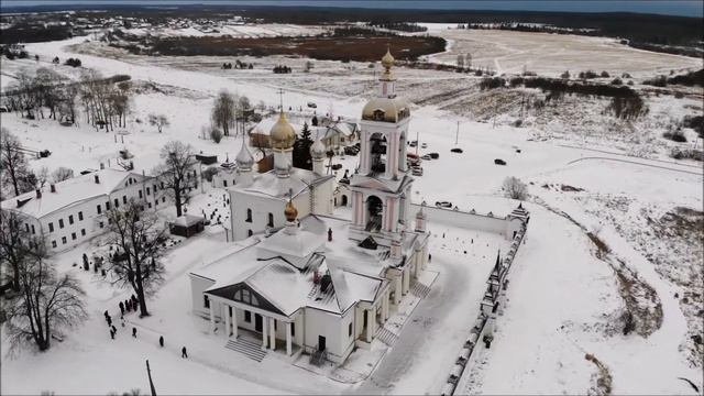 Мужской монастырь Животворящего Креста Господня. Погост Крест. Видео с коптера. Autokraeved.ru
