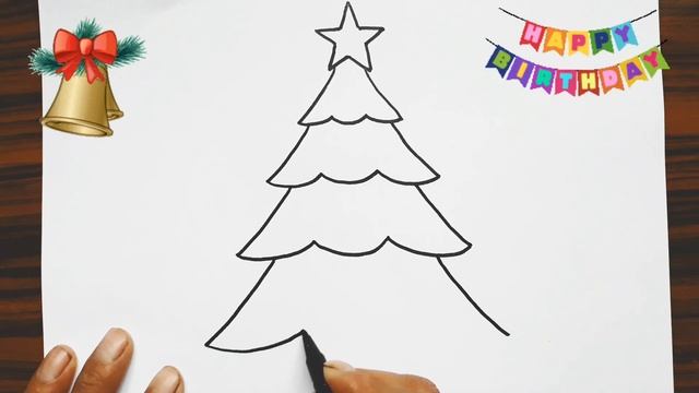как нарисовать ёлку