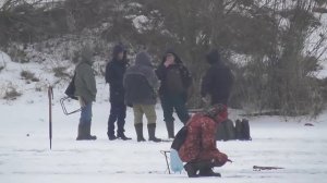 Winter shock fishing on thin ice