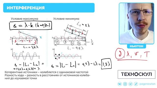 Интерференция и Дифракция света. ЕГЭ Физика. Николай Ньютон смотреть онлайн