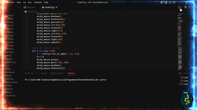 Mickey Mouse Using Python turtle | code Python Programming Hub