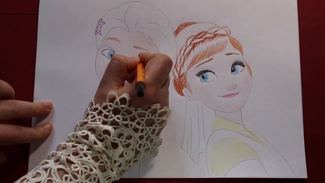 Как нарисовать Эльзу и Анну. How to draw Elsa and Anna Frozen смотреть онлайн