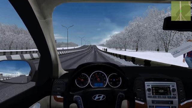 POV Relax Winter Driving Hyundai Santa Fe - City Car Driving смотреть онлайн