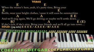 In the Summertime (Mungo Jerry) Piano Cover Lesson in E with Chords/Lyrics - Country Feel