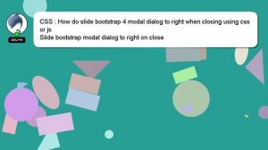 CSS : How do slide bootstrap 4 modal dialog to right when closing using css or js