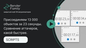 Присоединяем 13 000 объектов за 23 секунды. Сравнение аттачеров В 3ds max