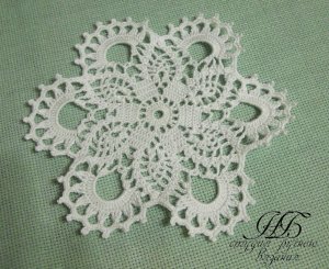 Круглый ажурный мотив #2. Мини-салфетка.