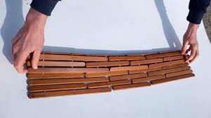 Деревянный коврик на подоконник 80х30 Термодрево